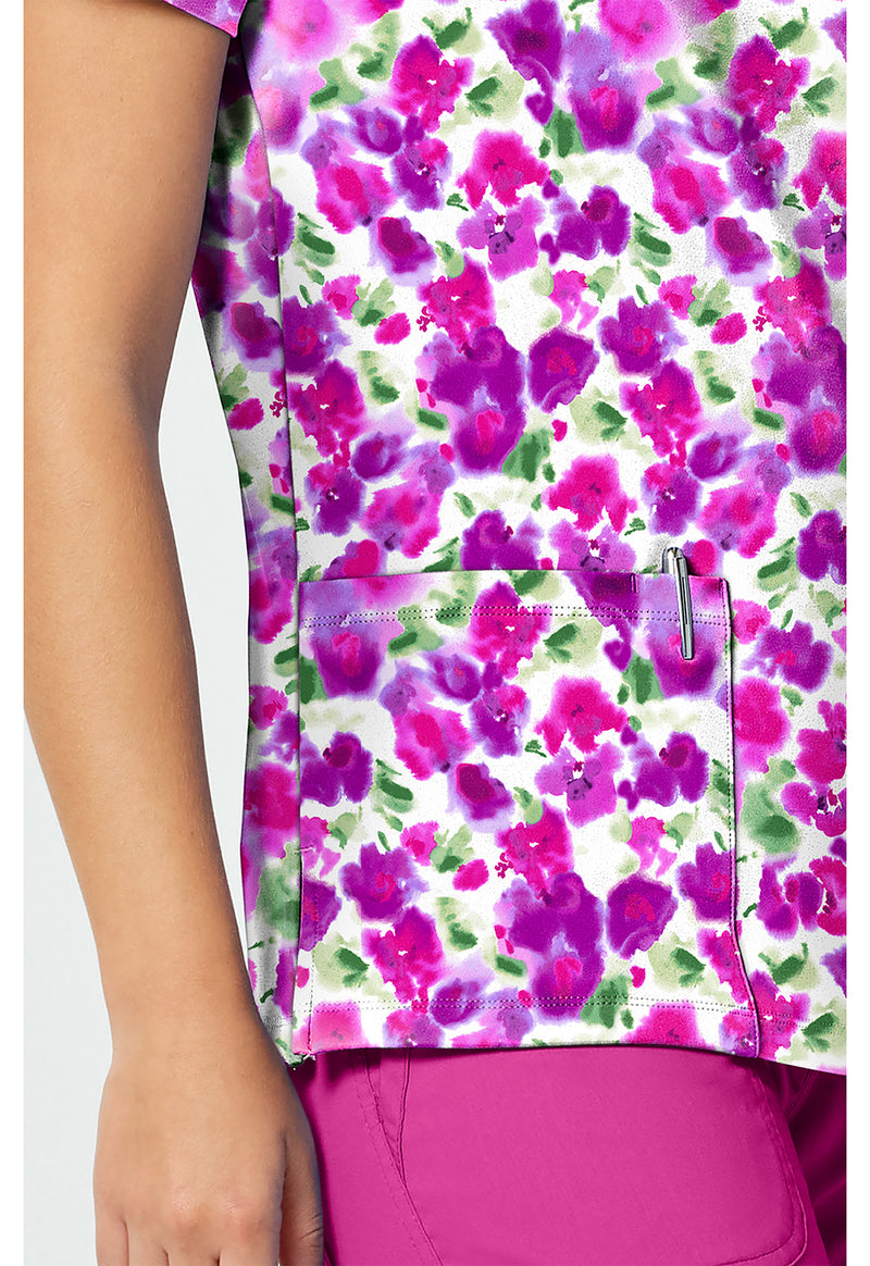 DISSOLVING BLOOMS - 2 Pocket Print Top (View 3)