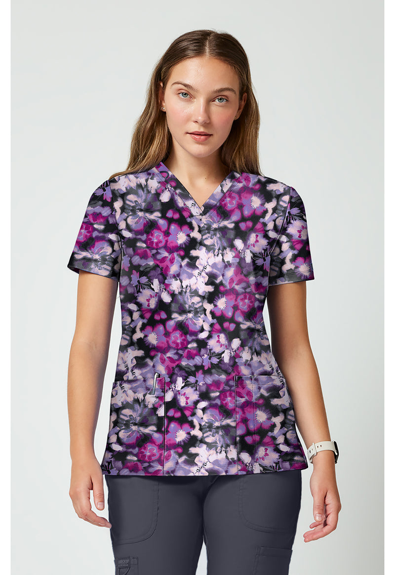 WATERCOLOR BLOOMS - 2 Pocket Print Top