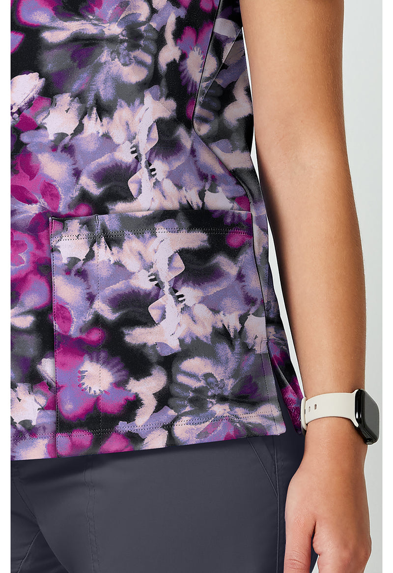 WATERCOLOR BLOOMS - 2 Pocket Print Top (View 4)