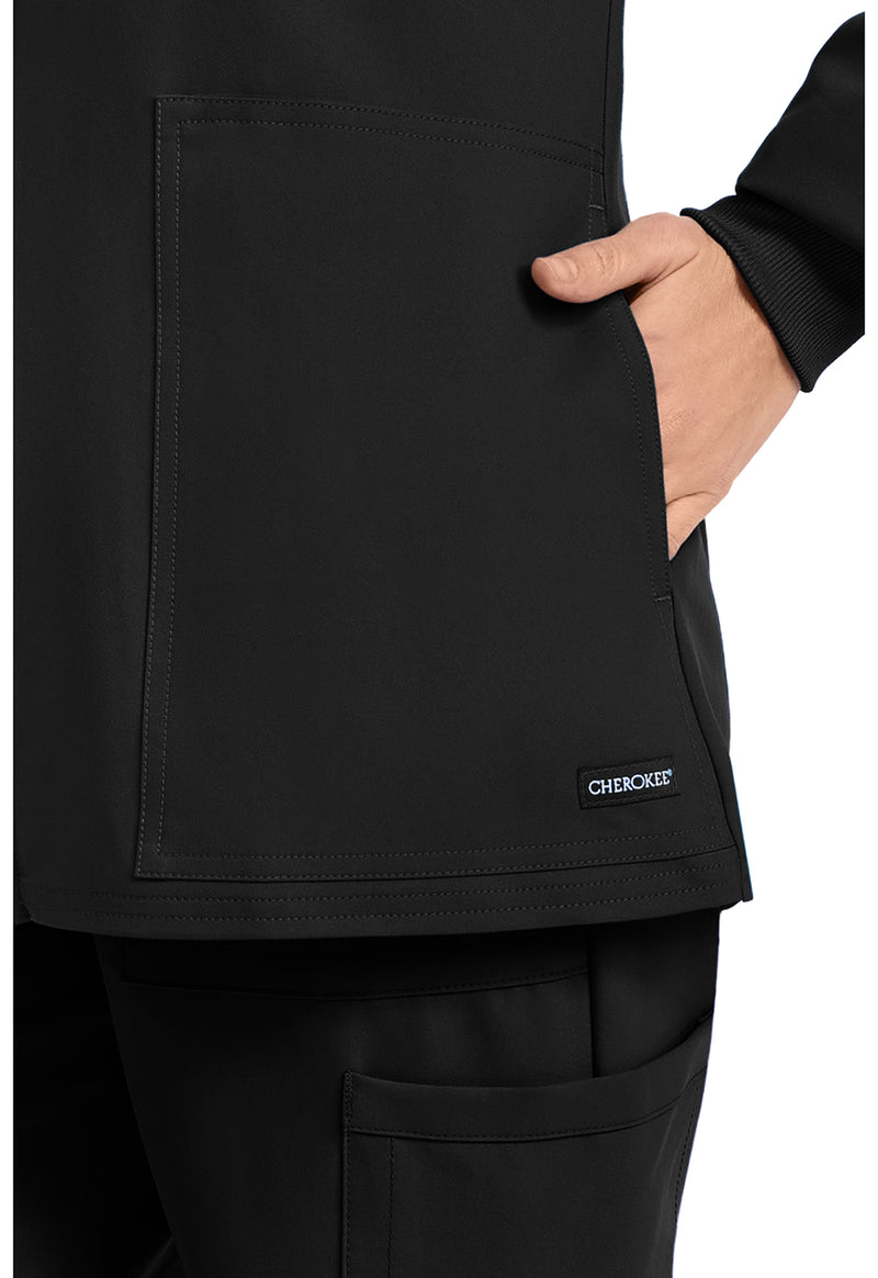 Black - Women's Zip Up Scrub Scrub Jacket (View 2)