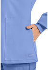 Ciel Blue - Women's Zip Up Scrub Scrub Jacket (View 2)