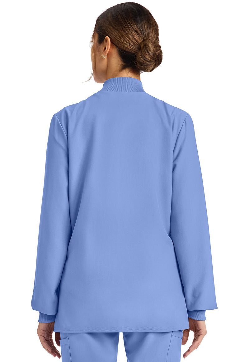 Ciel Blue - Cherokee WW Originals Ultra Women Scrub Jacket - Back View