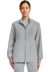 Grey - Cherokee WW Originals Ultra Women Scrub Jacket - Front View
