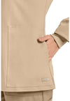 Khaki - Women's Zip Up Scrub Scrub Jacket (View 2)