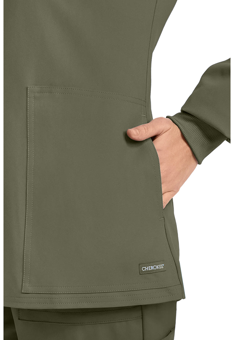 Olive - Women's Zip Up Scrub Scrub Jacket (View 2)