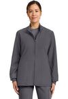 Pewter - Cherokee WW Originals Ultra Women Scrub Jacket - Front View
