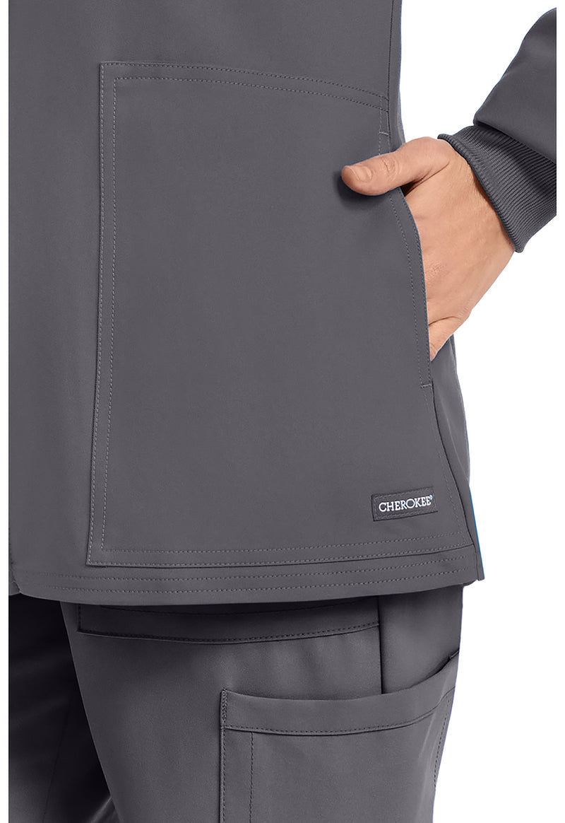 Pewter - Women's Zip Up Scrub Scrub Jacket (View 2)