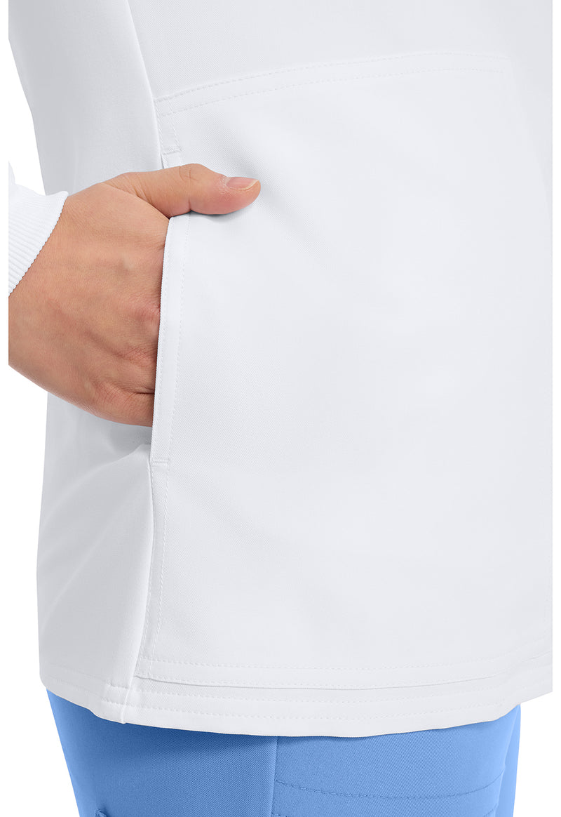 White - Women's Zip Up Scrub Scrub Jacket (View 2)