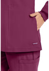 Wine - Women's Zip Up Scrub Scrub Jacket (View 2)
