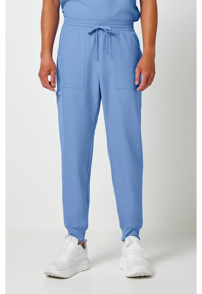Ciel Blue - Cherokee WW Originals Ultra Men Scrub Pants - Front View