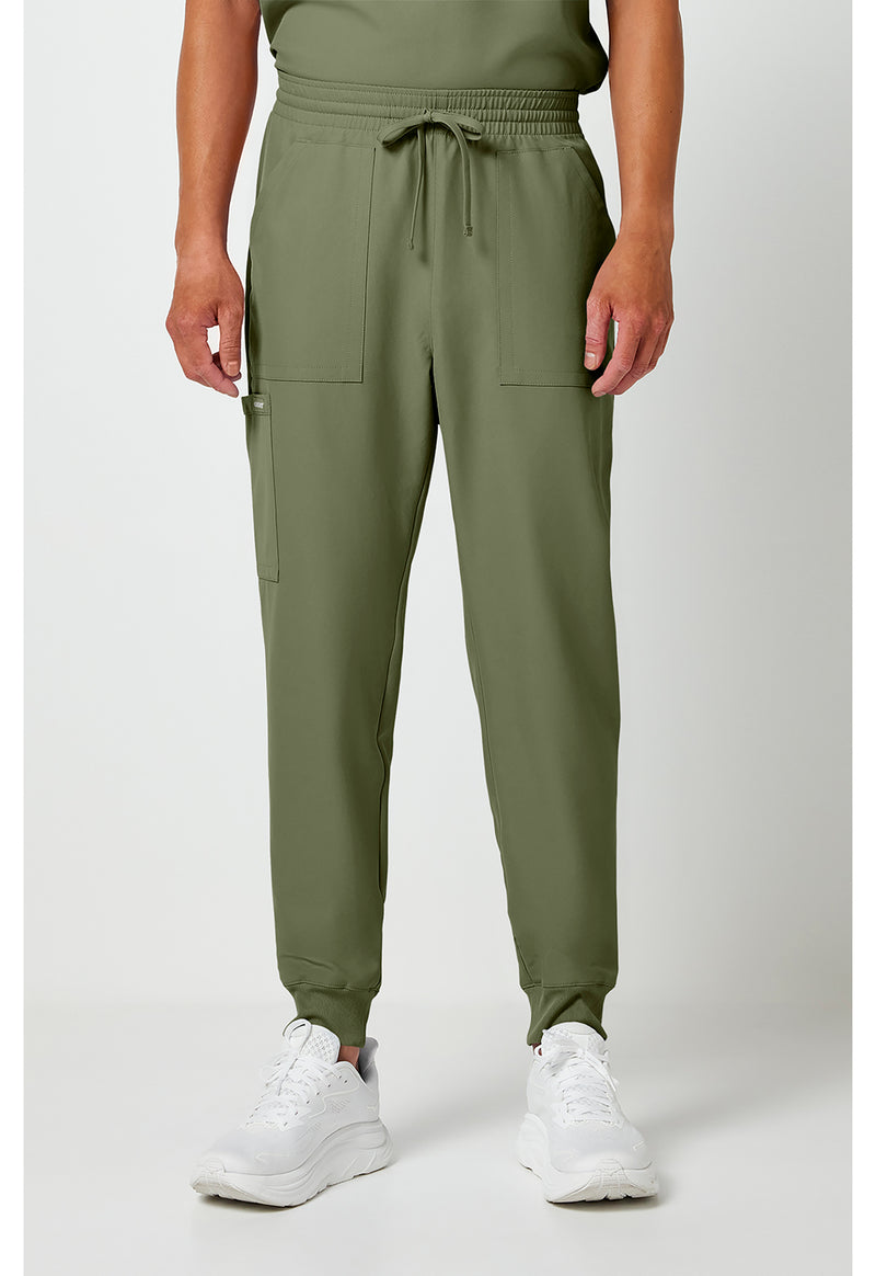 Olive - Cherokee WW Originals Ultra Men Scrub Pants - Front View