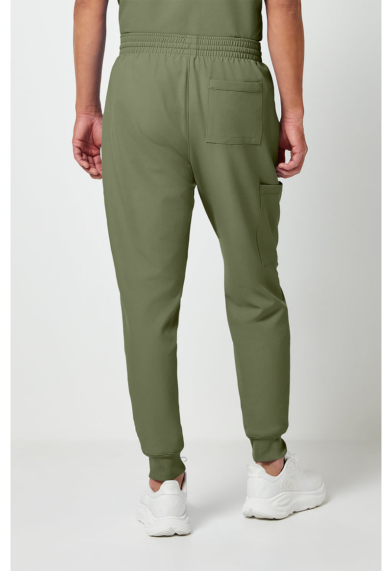 Olive - Cherokee WW Originals Ultra Men Scrub Pants - Back View