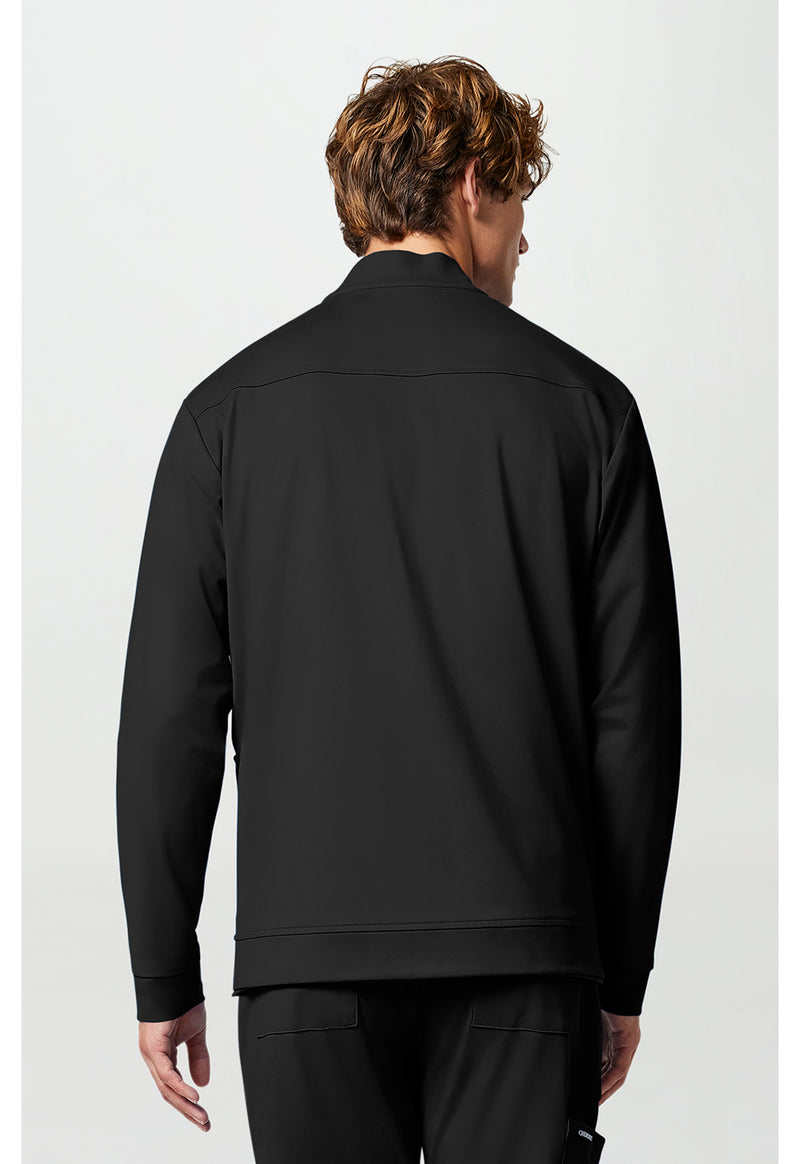 Black - Men's Zip Front Jacket (Back)