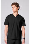 Black - Men's 3 Pocket V-neck Top