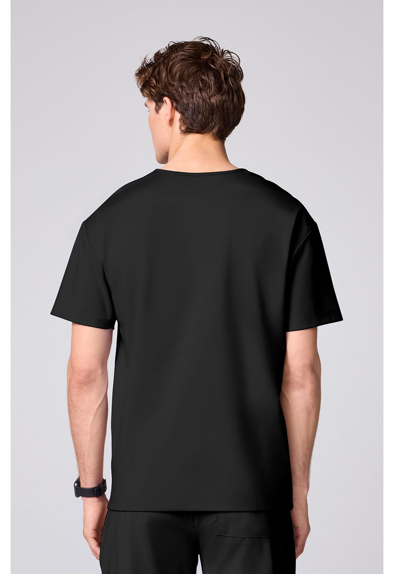 Black - Men's 3 Pocket V-neck Top (Back)