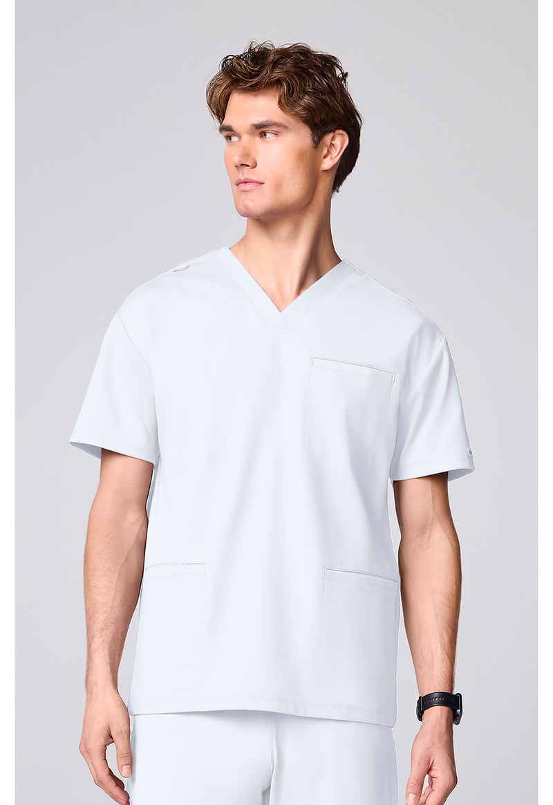 WHITE - Men's 3 Pocket V-neck Top