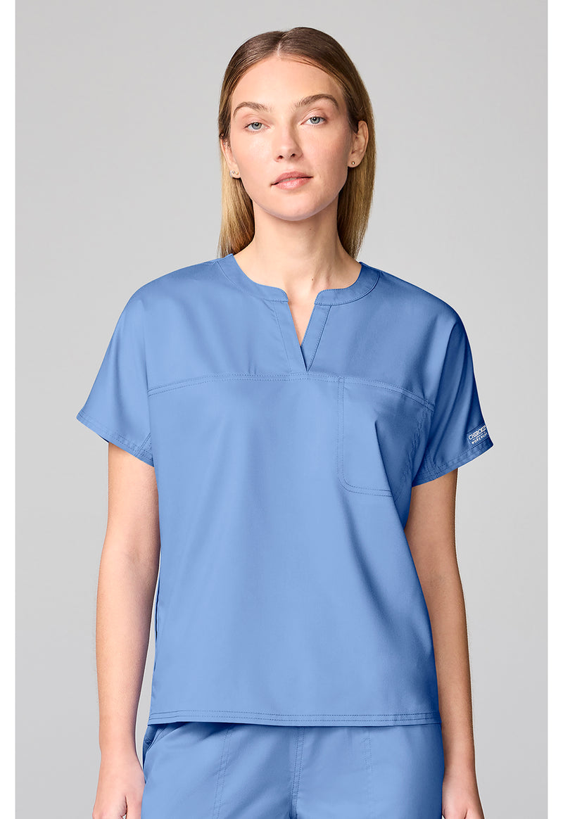 Ciel Blue - Mandarin Collar Top