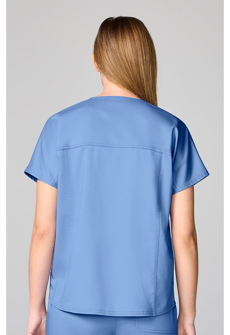 Ciel Blue - Mandarin Collar Top (Back)