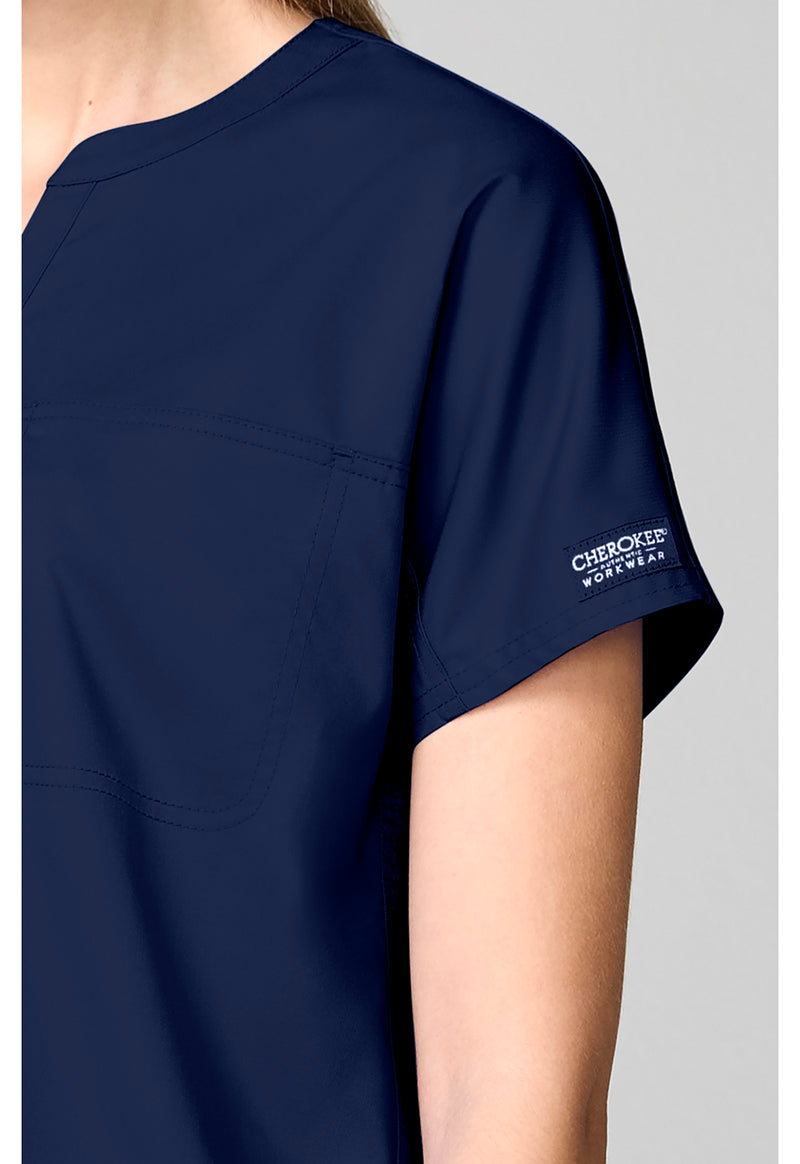 Navy - Mandarin Collar Top (View 3)