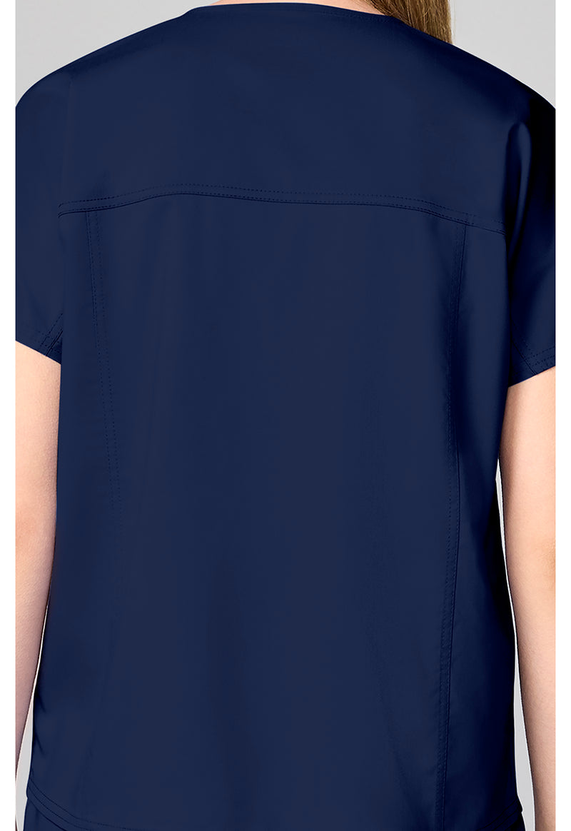 Navy - Mandarin Collar Top (View 4)