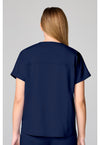 Navy - Mandarin Collar Top (Back)