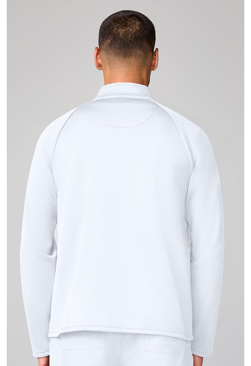 WHITE - Men's Fleece Jacket (Back)