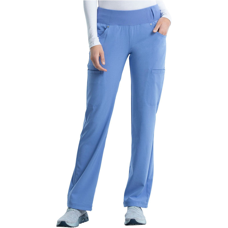 ciel blue - Mid Rise Straight Leg Pull-on Pant