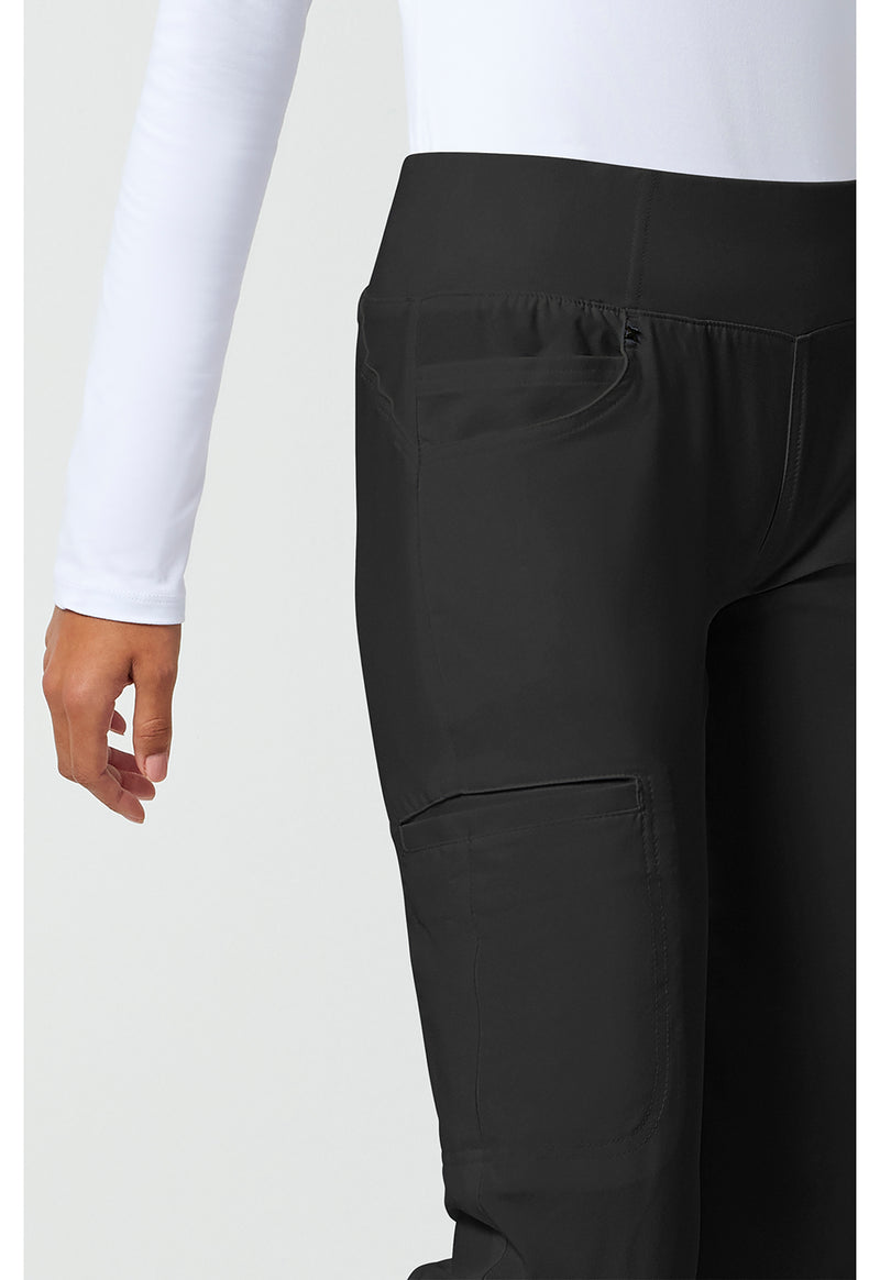 black - Mid Rise Straight Leg Pull-on Pant (View 3)