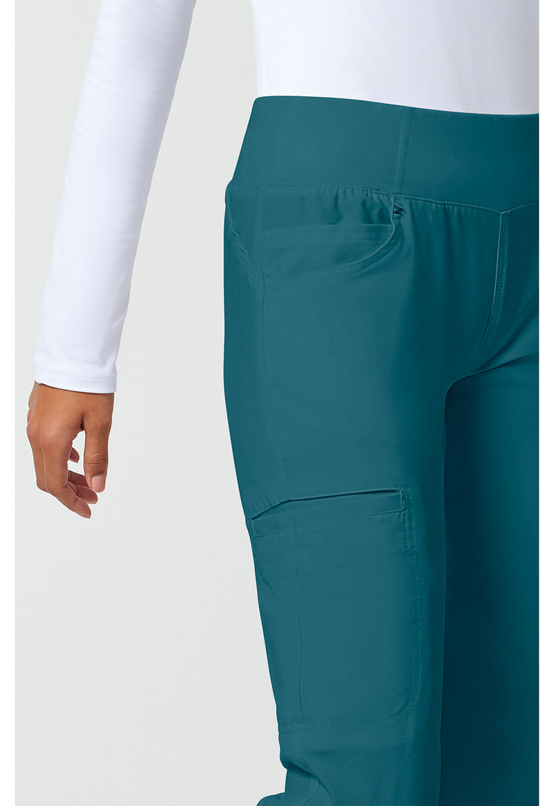 caribbean blue - Mid Rise Straight Leg Pull-on Pant (View 3)
