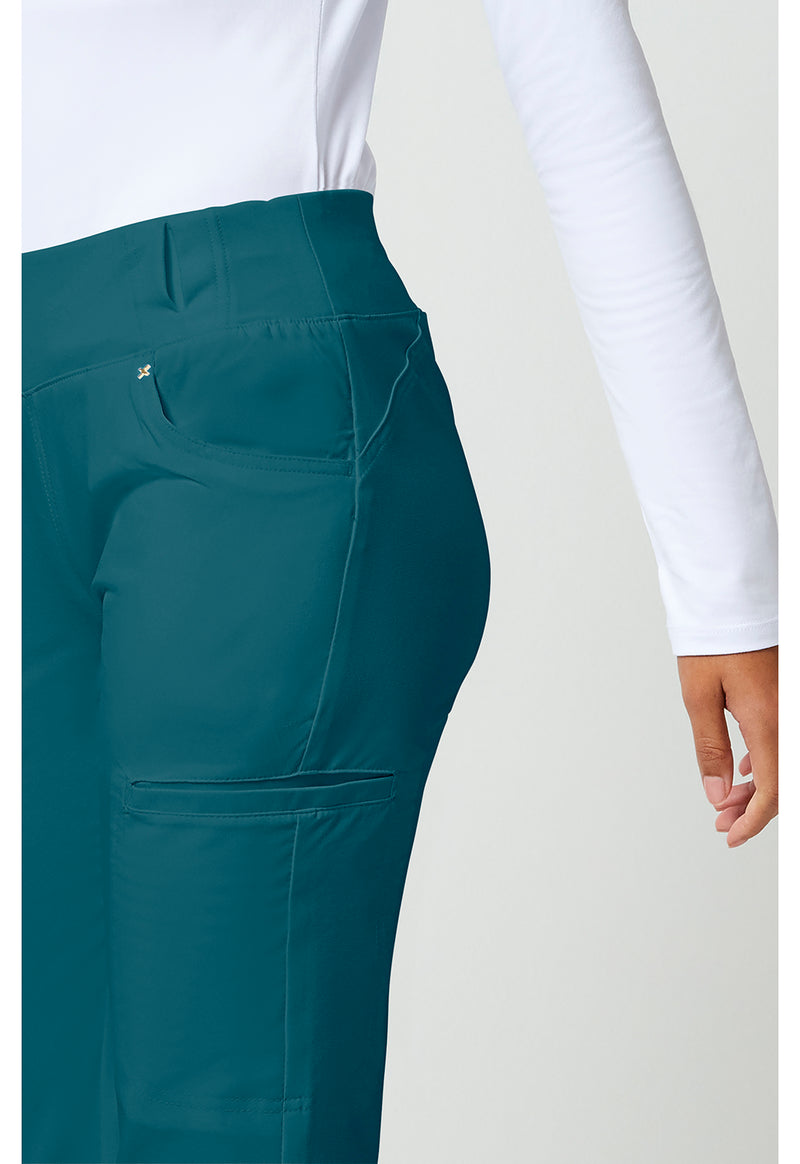 caribbean blue - Mid Rise Straight Leg Pull-on Pant (View 4)
