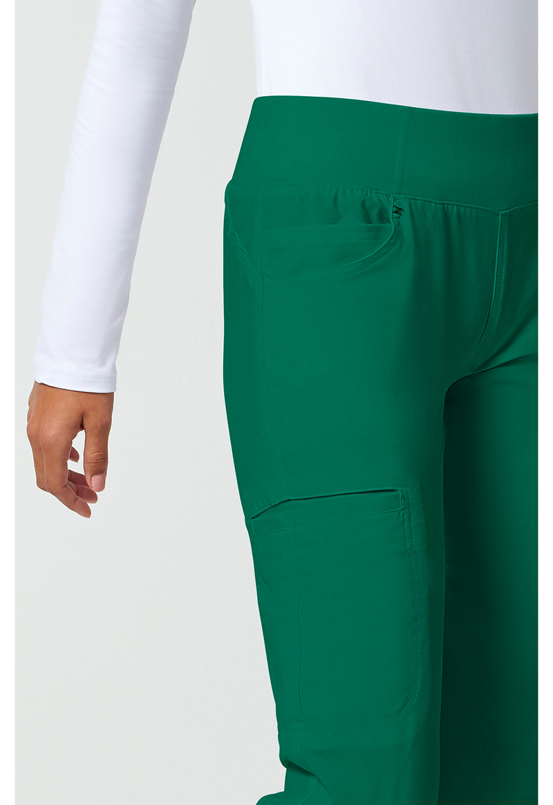 hunter green - Mid Rise Straight Leg Pull-on Pant (View 3)
