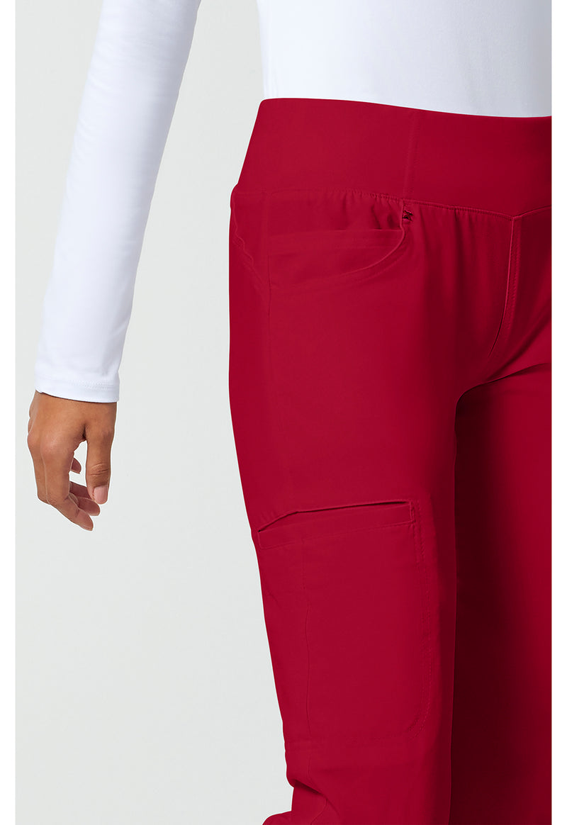 red - Mid Rise Straight Leg Pull-on Pant (View 3)