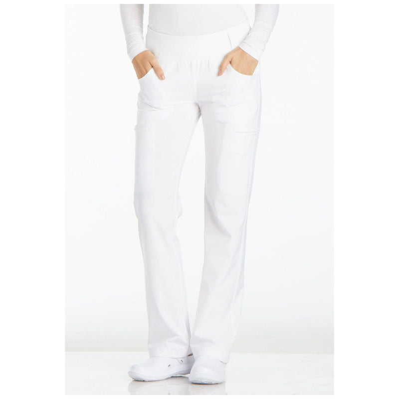 white - Mid Rise Straight Leg Pull-on Pant