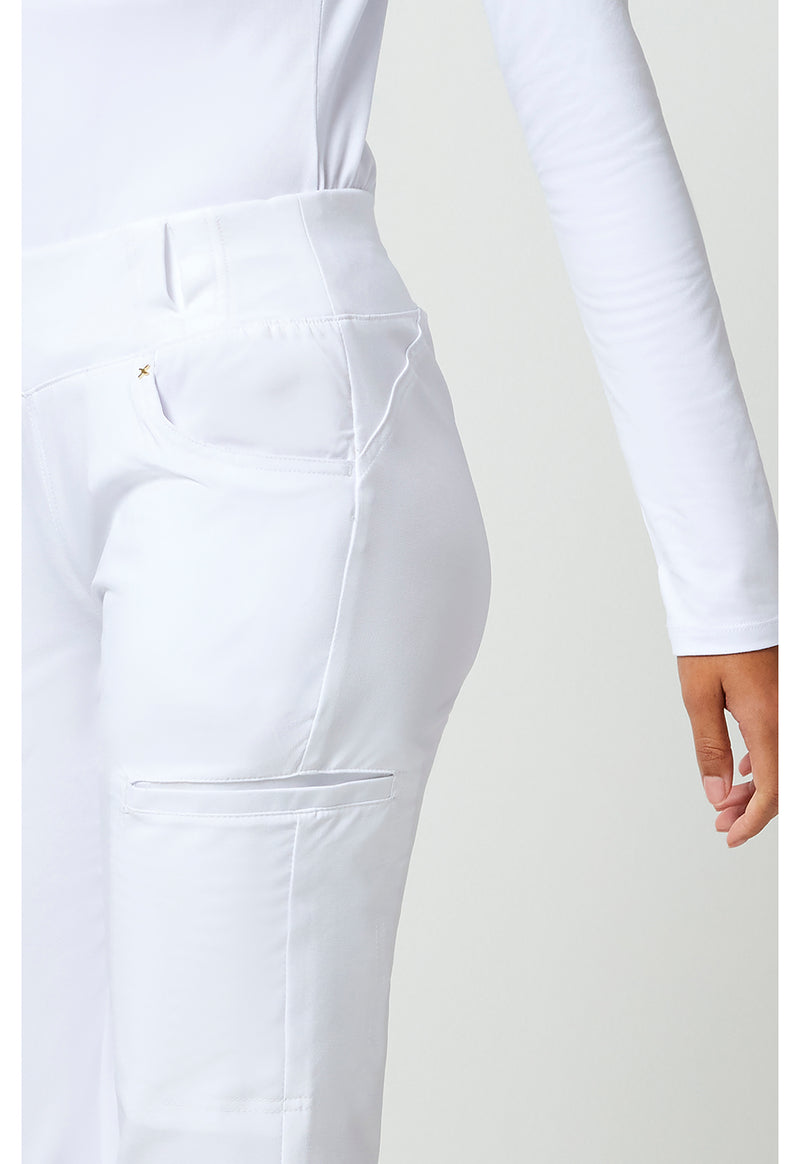 white - Mid Rise Straight Leg Pull-on Pant (View 4)