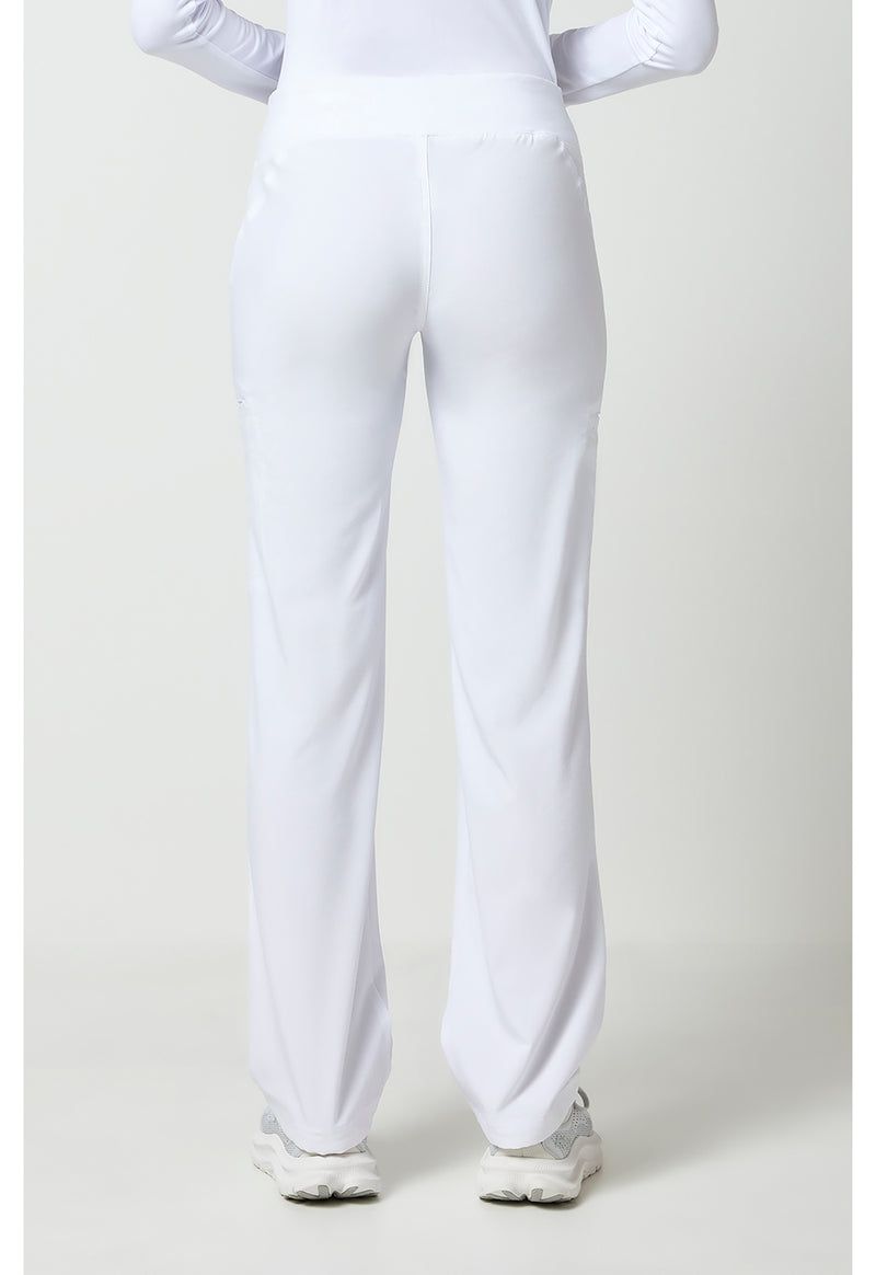 white - Mid Rise Straight Leg Pull-on Pant (Back)