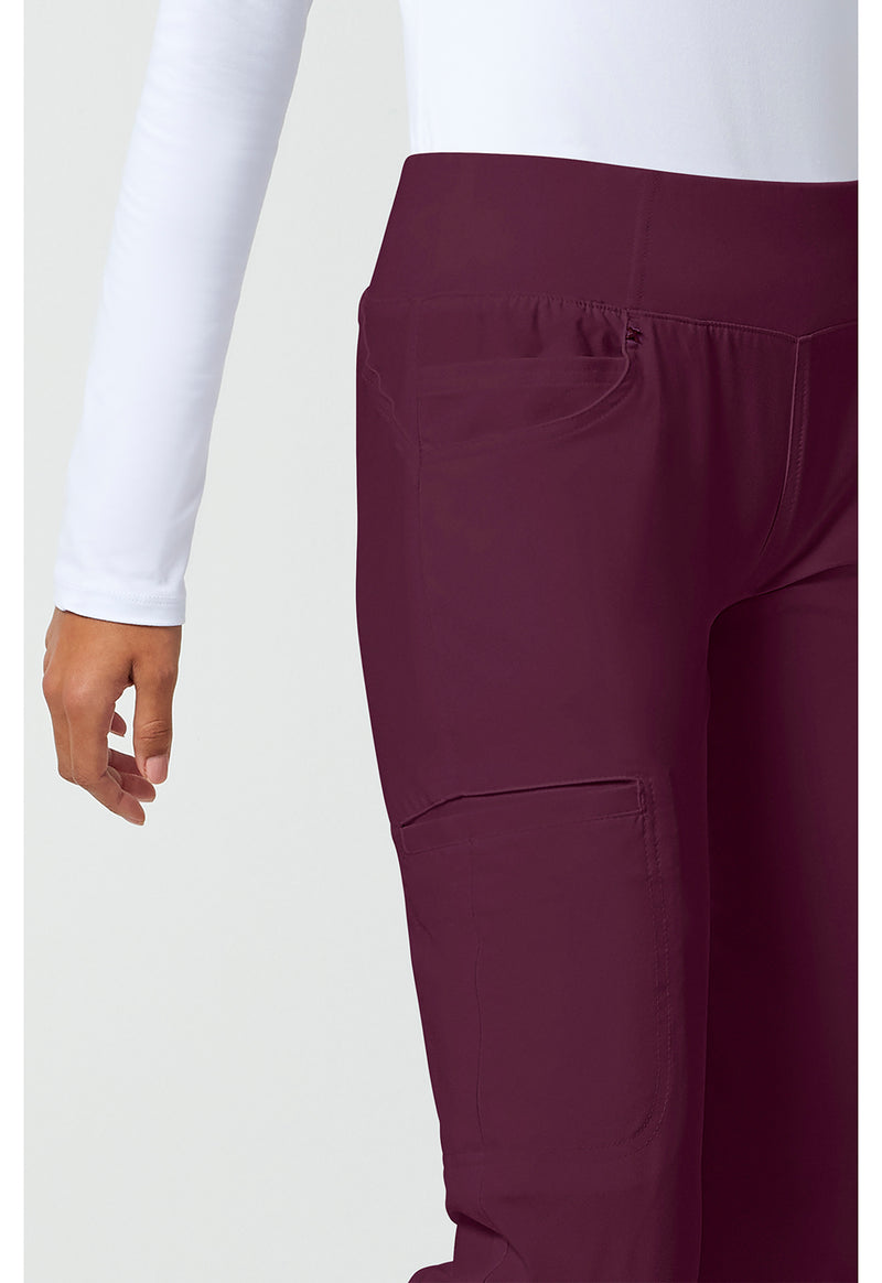 wine - Mid Rise Straight Leg Pull-on Pant (View 3)