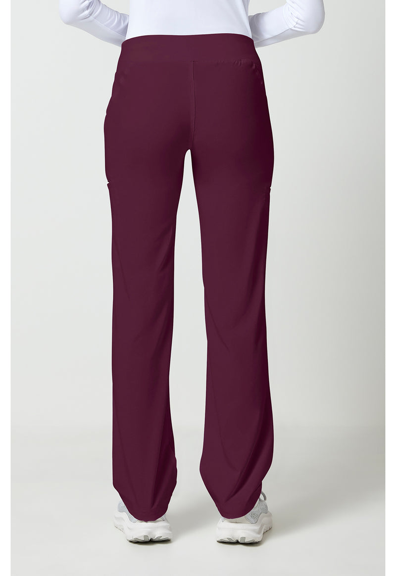 wine - Mid Rise Straight Leg Pull-on Pant (Back)