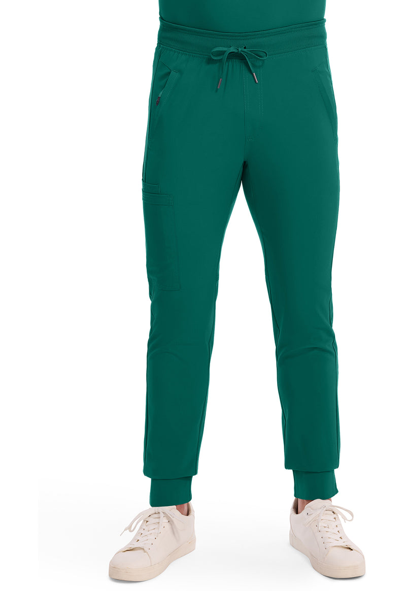 Hunter Green - Cherokee IN Infinity Men Scrub Pants - Front View