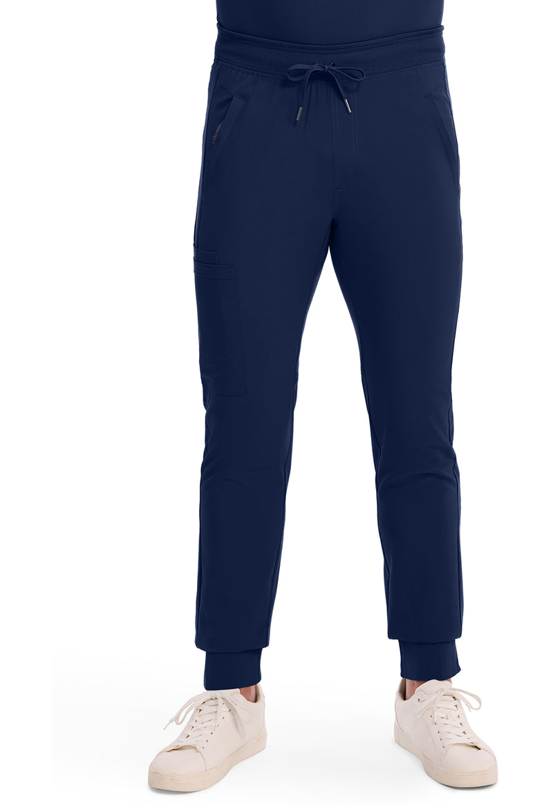 Navy - Cherokee IN Infinity Men Scrub Pants - Front View
