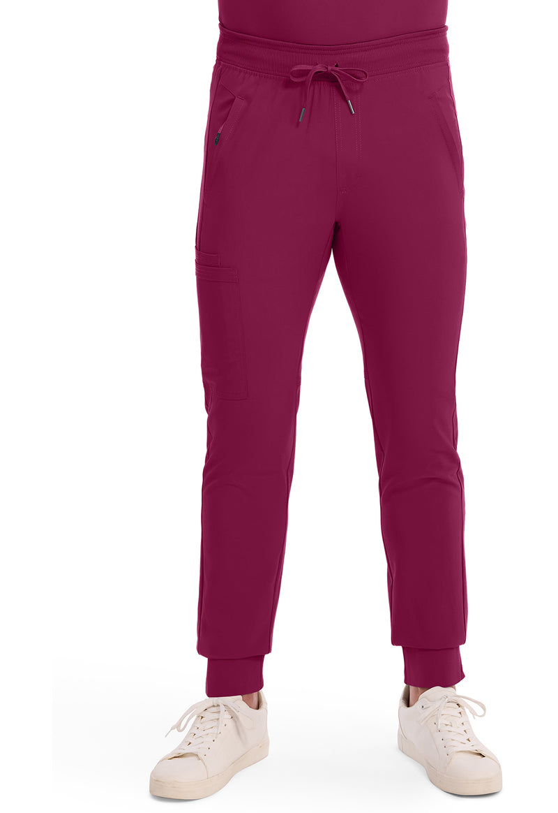 Wine - Cherokee IN Infinity Men Scrub Pants - Front View