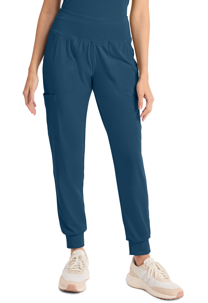 Caribbean Blue - Cherokee Achieve Women Scrub Pants - Front View