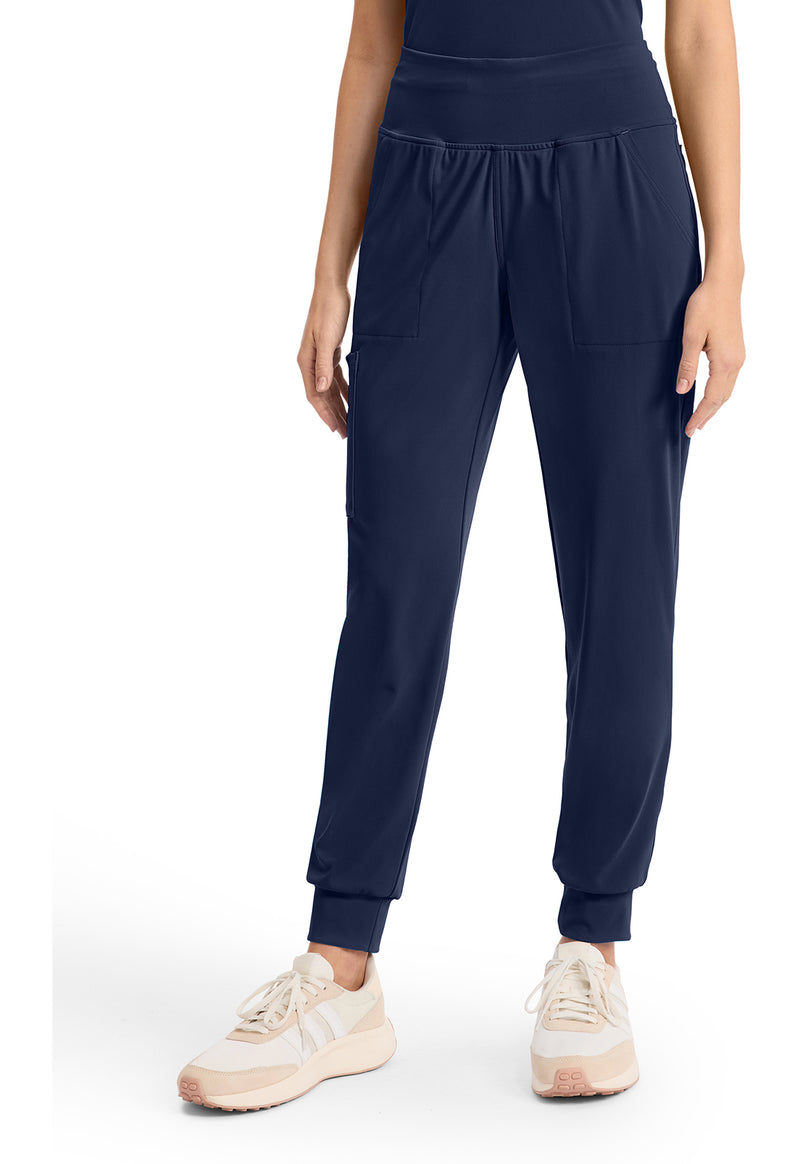 Navy - Cherokee Achieve Women Scrub Pants - Front View