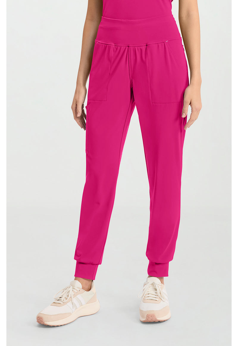 Tropical Hibiscus - Cherokee Achieve Women Scrub Pants - Front View