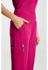 Tropical Hibiscus - Women's 5-Pocket Jogger Scrub Pants (View 3)