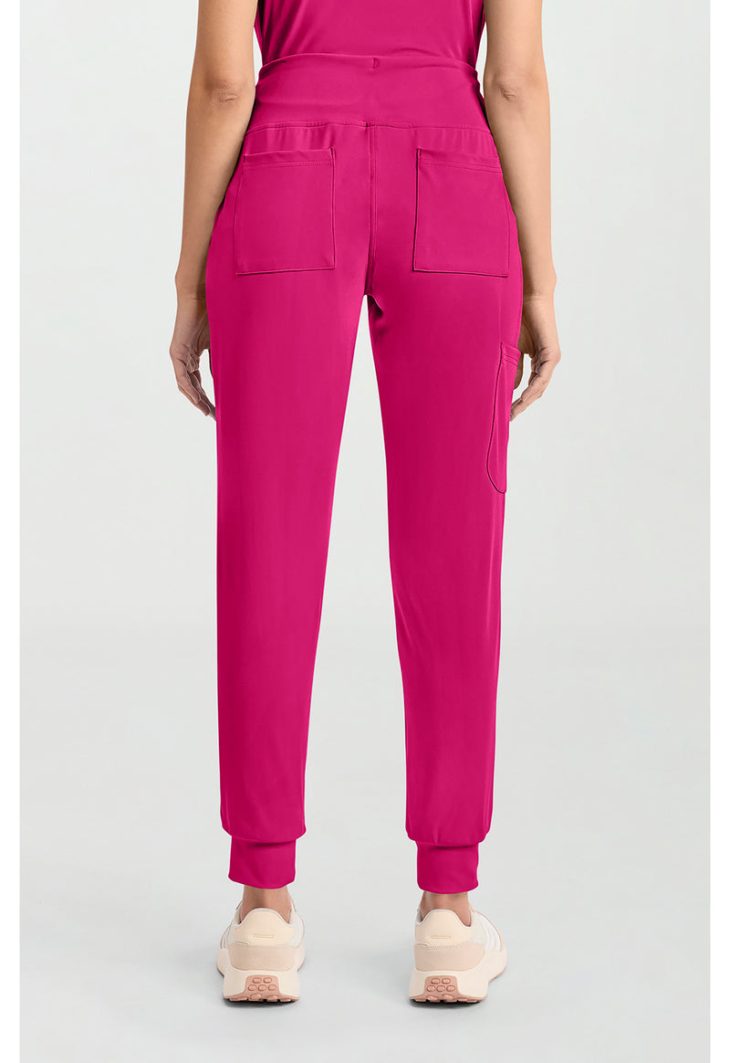 Tropical Hibiscus - Cherokee Achieve Women Scrub Pants - Back View