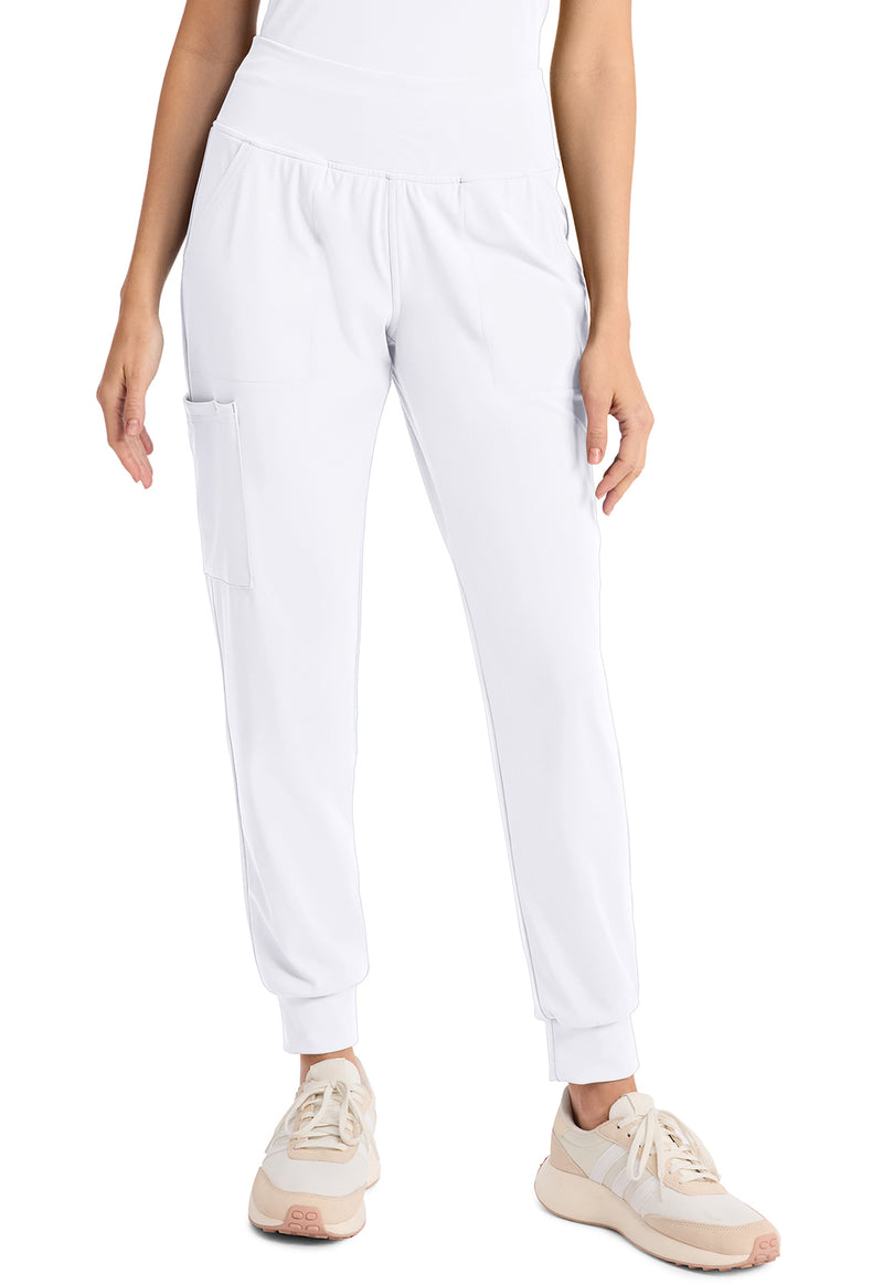 WHITE - Cherokee Achieve Women Scrub Pants - Front View