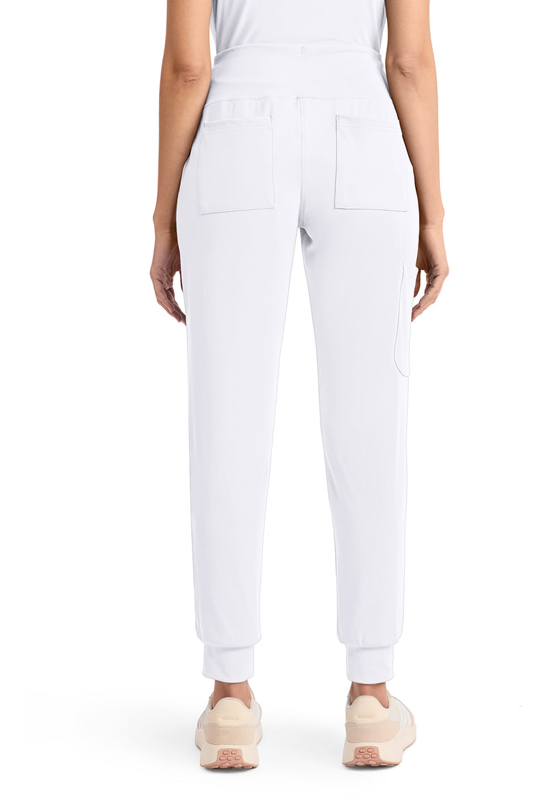 WHITE - Cherokee Achieve Women Scrub Pants - Back View
