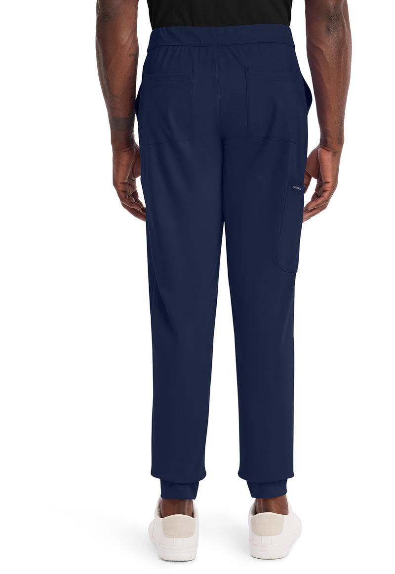 Navy - Cherokee Achieve Men Scrub Pants - Back View