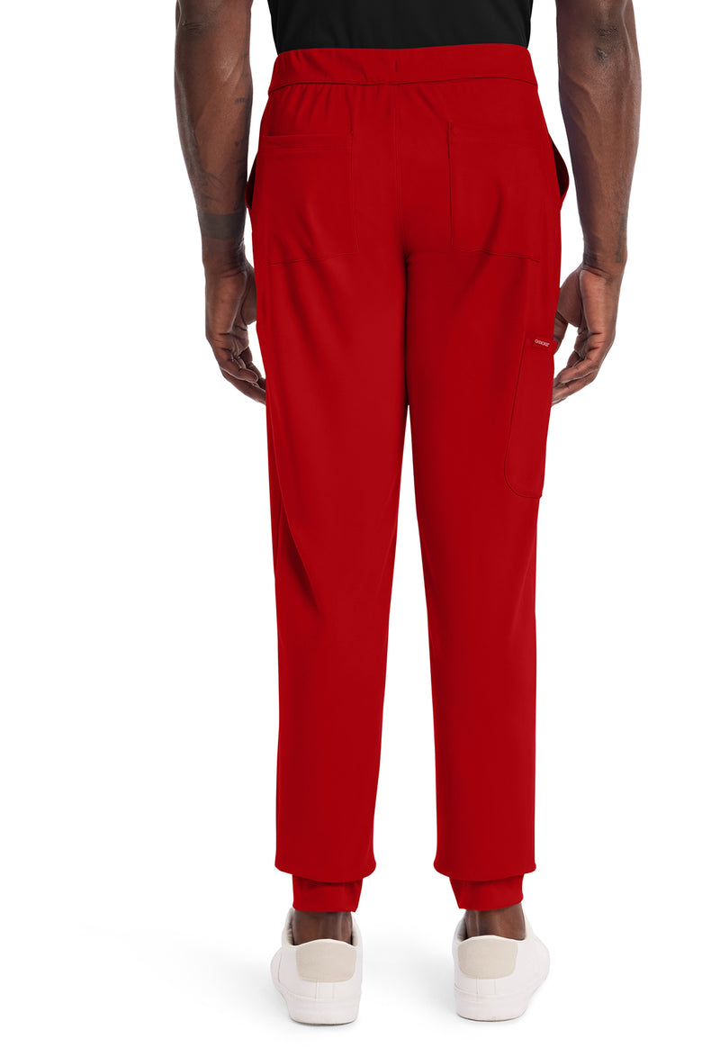 RED - Cherokee Achieve Men Scrub Pants - Back View