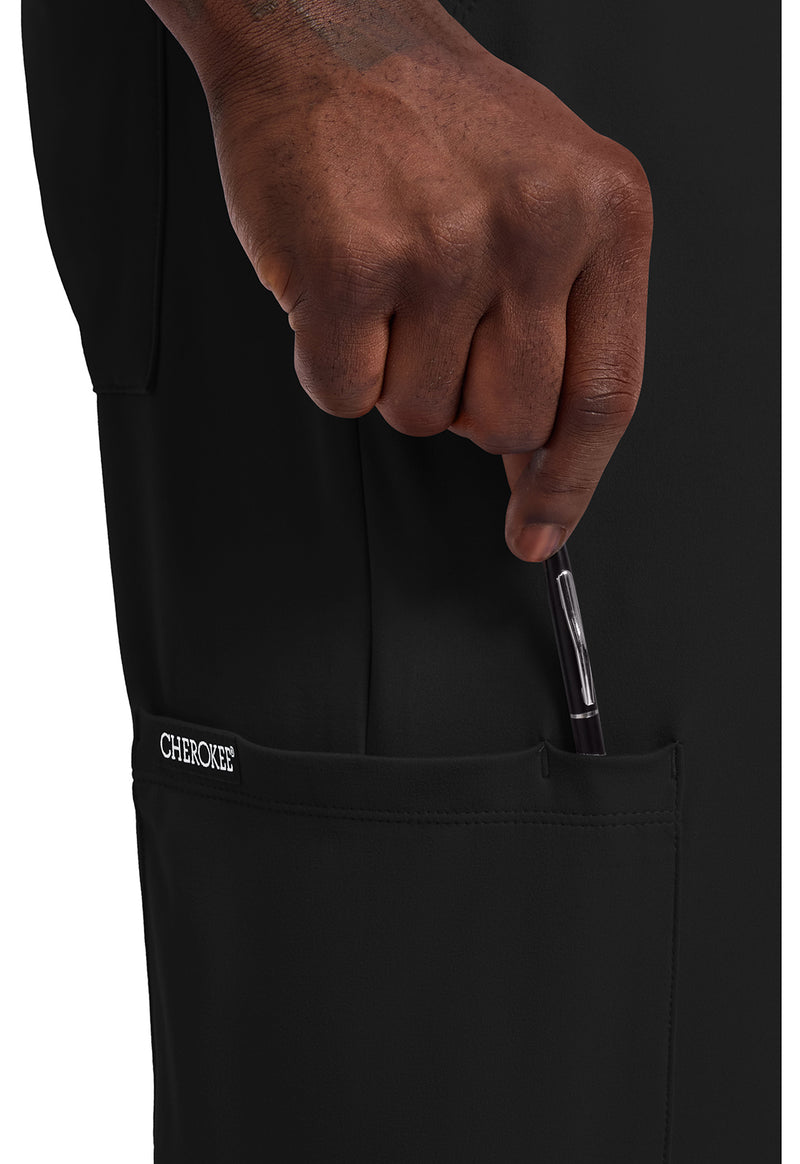 Black - Men's 5-Pocket Straight Leg Scrub Pants (View 3)